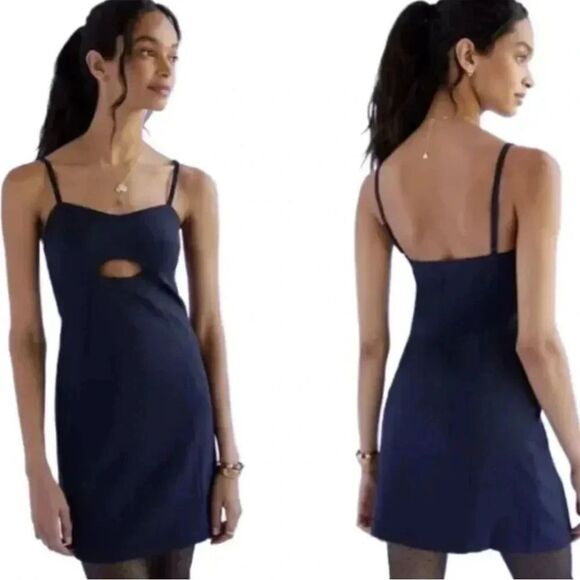 Anthro x Mare Mare cut-out shift mini dress navy small - Picture 1 of 5